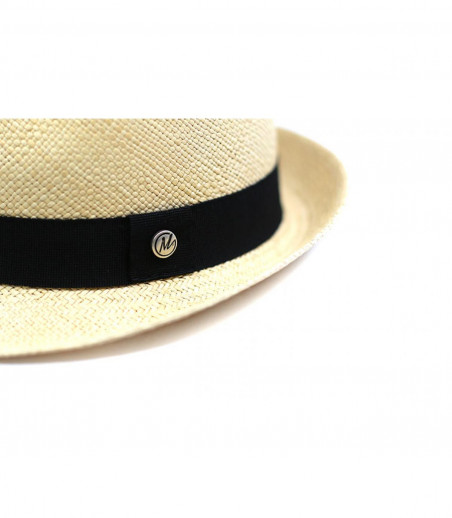 M by Flechet trilby paille blanc